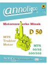 MTS-MW Motorenwerke Minsk Traktor Diesel Motor Typ D-50 Bild Ersatzteilliste & Explosionszeichnungen - annoligno 917